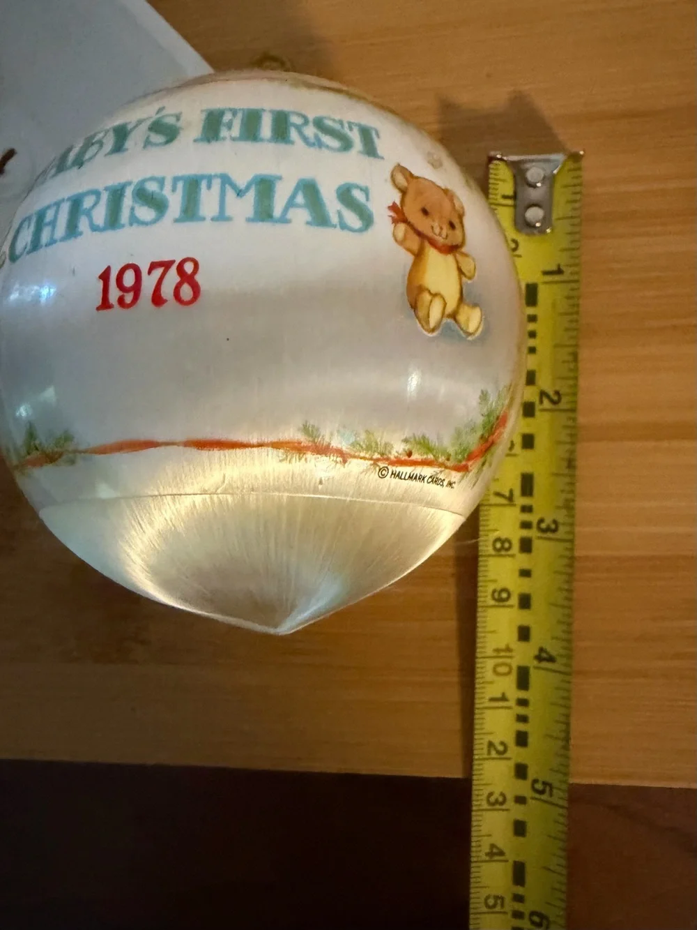 Baby's First Christmas 1978 Ornament. Hallmark Satin Bulb Holiday Ball. Vintage